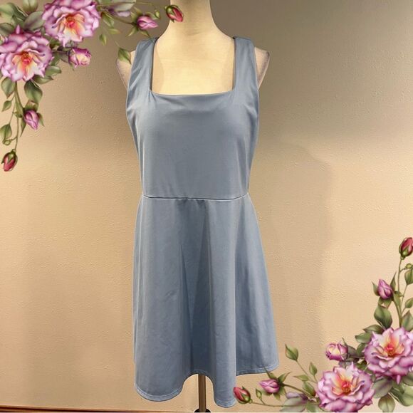Laura Ashley Soft Blue Sleeveless mini dress size extra large - Picture 1 of 11